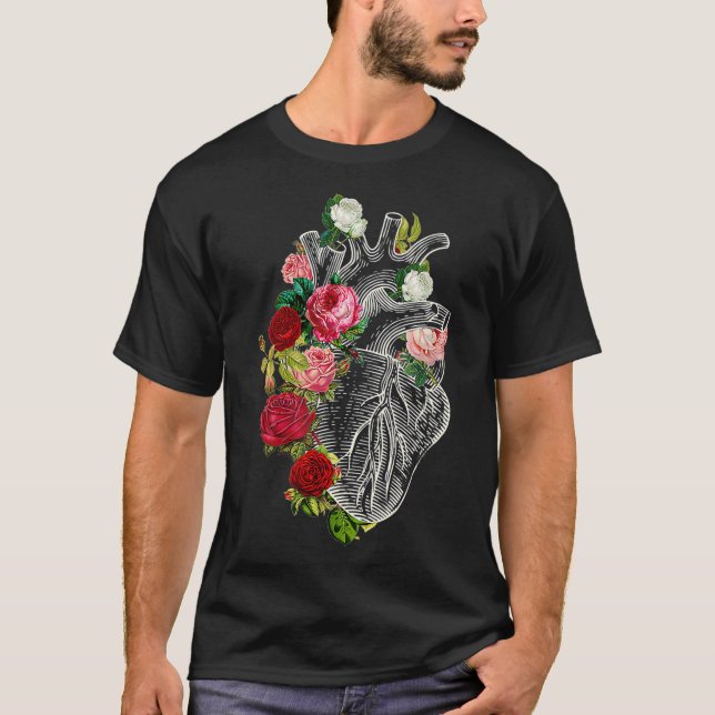 Anatomical Heart And Flowers Show Your Love Women  T-Shirt (Front)