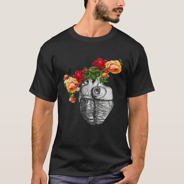 Anatomical Heart And Flowers Show Your Love Women  T-Shirt (Front)