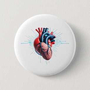 Anatomical Heart – Artistic Medical Illustration  6 Cm Round Badge