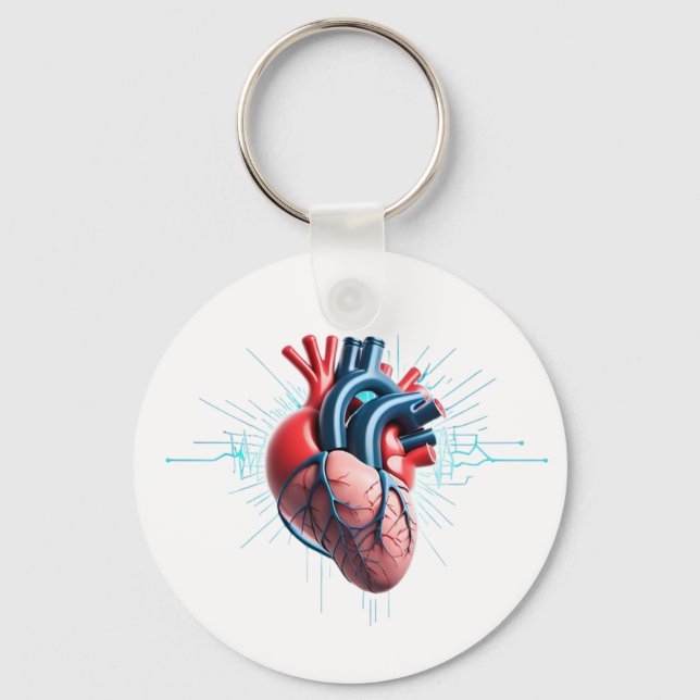 Anatomical Heart – Artistic Medical Illustration  Key Ring (Front)
