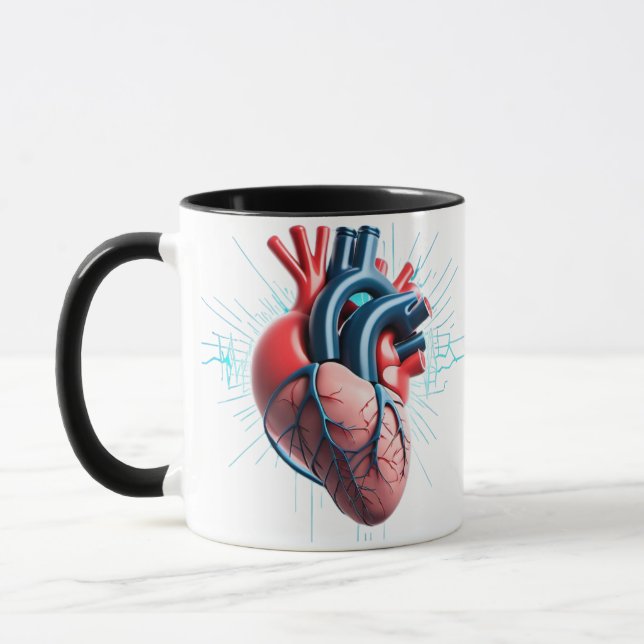 Anatomical Heart – Artistic Medical Illustration  Mug (Left)