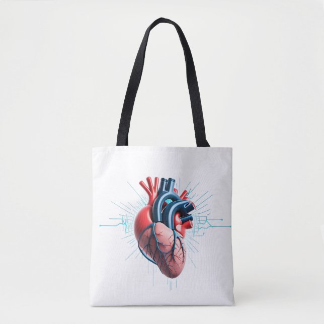 Anatomical Heart – Artistic Medical Illustration  Tote Bag (Front)