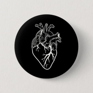 Anatomical Heart Cardiac Nurse 6 Cm Round Badge