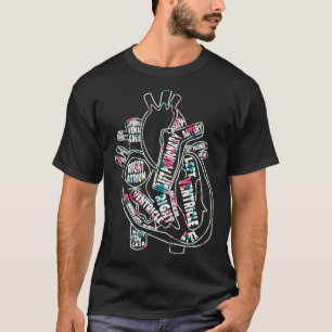 Anatomical Heart Cardiac Nurse Parts of Heart Card T-Shirt