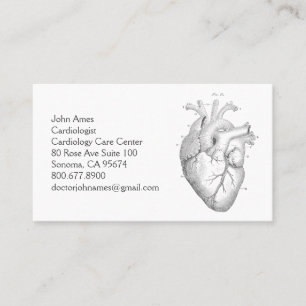 Anatomical Heart Cardiology Medical Doctor Busines Business Card
