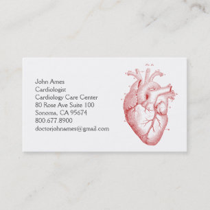 Anatomical Heart Cardiology Medical Doctor Business Card