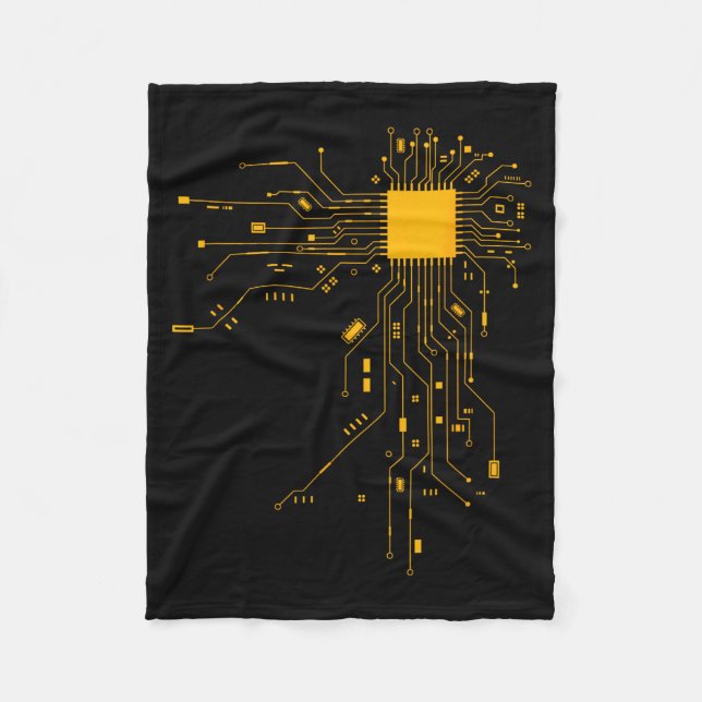 Anatomical Heart Cpu Processor Computer Science Pr Fleece Blanket (Front)