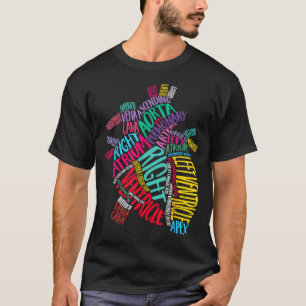 Anatomical Heart Design Cardiac Cardiovascular Icu T-Shirt
