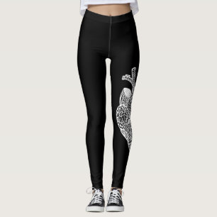Anatomical Heart Doodle Leggings