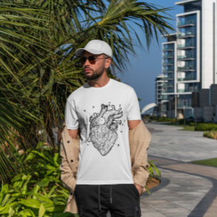 anatomical heart drawing t-shirt