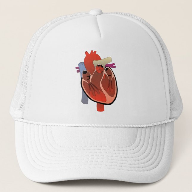 ANATOMICAL HEART DRAWING TRUCKER HAT (Front)