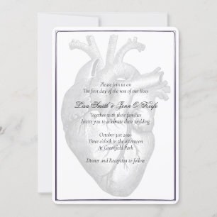 Anatomical Heart Gothic Wedding Invitations