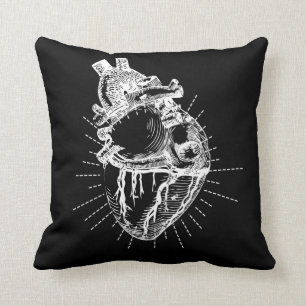 Anatomical Heart Illustration Throw Pillow