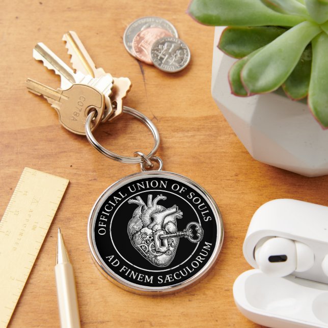 Anatomical Heart Key Lock Valentines Couple Match Key Ring (Desk)