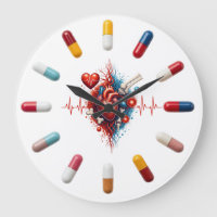 Anatomical Heart large clock & Pills large Clock