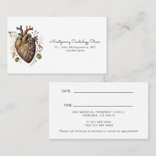 Anatomical Heart Medical Cardiology Doctor Appointment Card