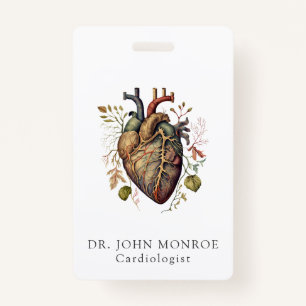 Anatomical Heart Medical Cardiology ID Badge