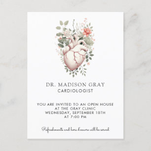 Anatomical Heart Medical Cardiology Open House Invitation Postcard