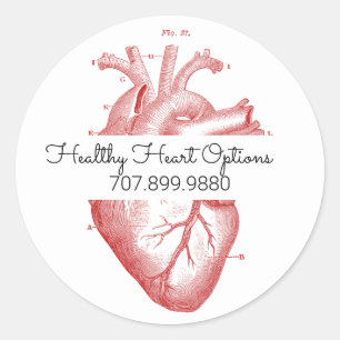 Anatomical Heart Medical Information Classic Round Sticker