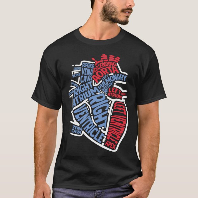 Anatomical Heart Medical Parts Cardiologist Surgeo T-Shirt (Front)