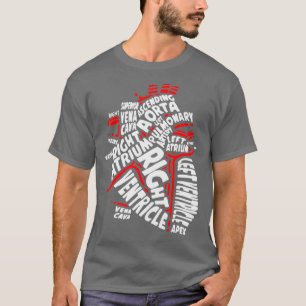 Anatomical Heart Medical Parts of Heart Anatomy T-Shirt