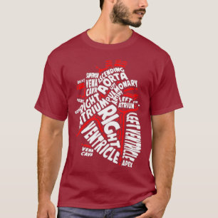 Anatomical Heart Medical Parts of Heart Anatomy T-Shirt