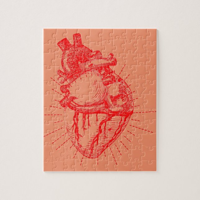 Anatomical Heart Red & White Collection Jigsaw Puzzle (Vertical)