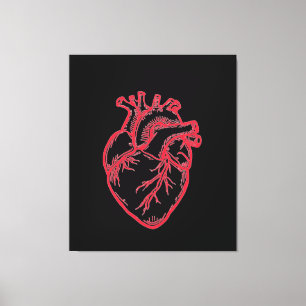Anatomical Heart Valentine Shirt Canvas Print