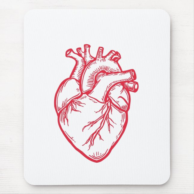 Anatomical Heart Valentine Shirt Mouse Mat (Front)