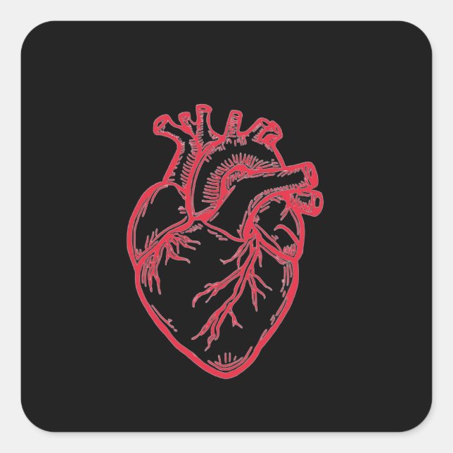 Anatomical Heart Valentine Shirt Square Sticker (Front)