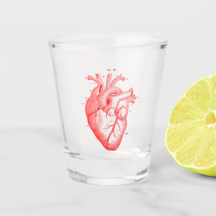 Anatomical Heart Vintage Diagram 1.5 oz Shot Glass