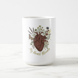 Anatomical Heart Wildflower Bouquet Aesthetic Coffee Mug