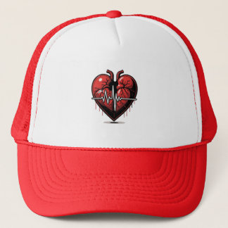 Anatomical Heart with Battle of Life Trucker Hat