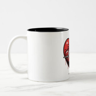 Anatomical Heart with Battle of Life Two-Tone Coffee Mug