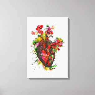 Canvas Wrap, Love Is A Battlefield, fashion Anatomical Art, Anatomical Heart Decor