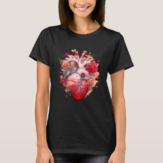 Anatomical heart with flowers  T-Shirt