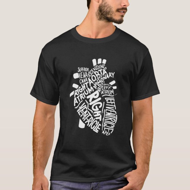Anatomical Human Heart Cardiology Medical Cardiac  T-Shirt (Front)