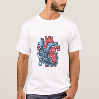 Anatomical Human Heart Sketch Medical IIIustration T-Shirt