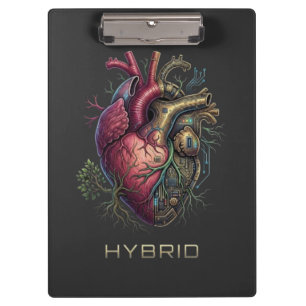 Anatomical Hybrid Heart Motherboard Circuit Clipboard