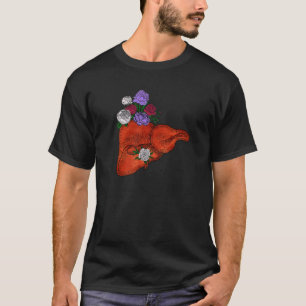 Anatomical Liver Floral And Flowers Nurse Doctor G T-Shirt