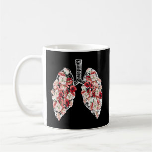 Anatomical Lungs And Flowers Coffee Mug