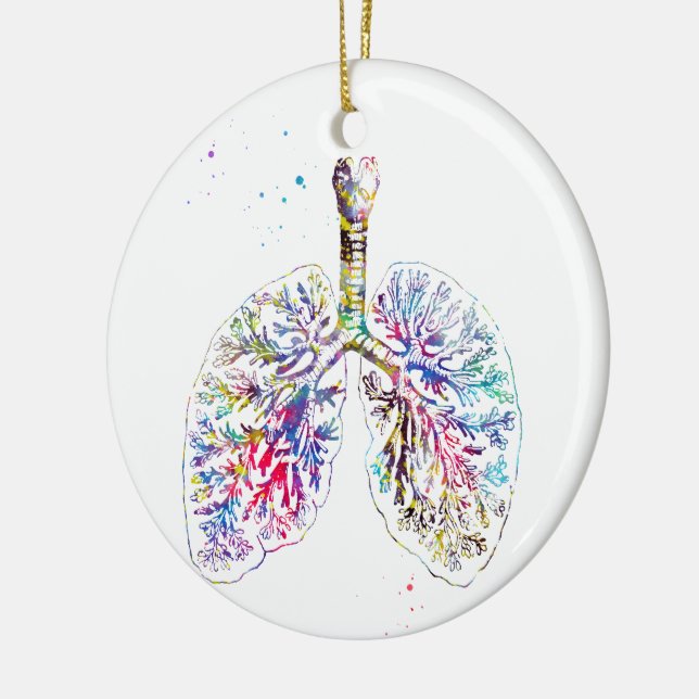 Anatomical Lungs Ceramic Tree Decoration (Left)