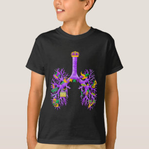 Anatomical Lungs Mardi Gras Respiratory Therapist T-Shirt
