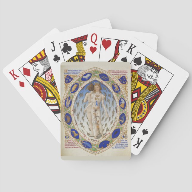 Anatomical Man in Duke Berry's Très Riches Heures Playing Cards (Back)