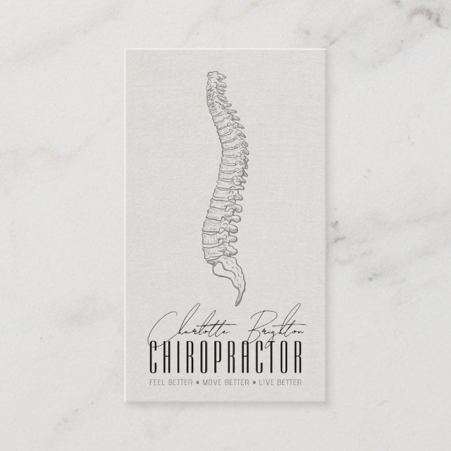 Anatomical Spine Chiropractor Appointment And Business Card (Front)