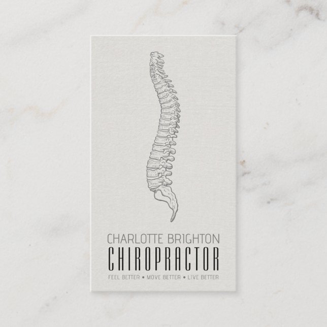 Anatomical Spine Chiropractor Appointment And  Business Card (Front)