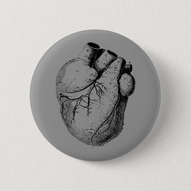 Anatomically Correct Heart 6 Cm Round Badge (Front)