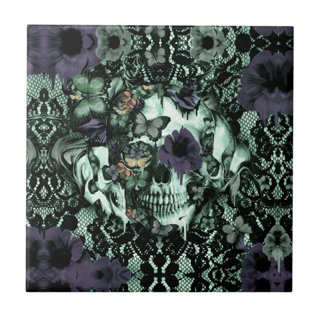 Anatomically Incorrect, poppy skull Tile (Front)