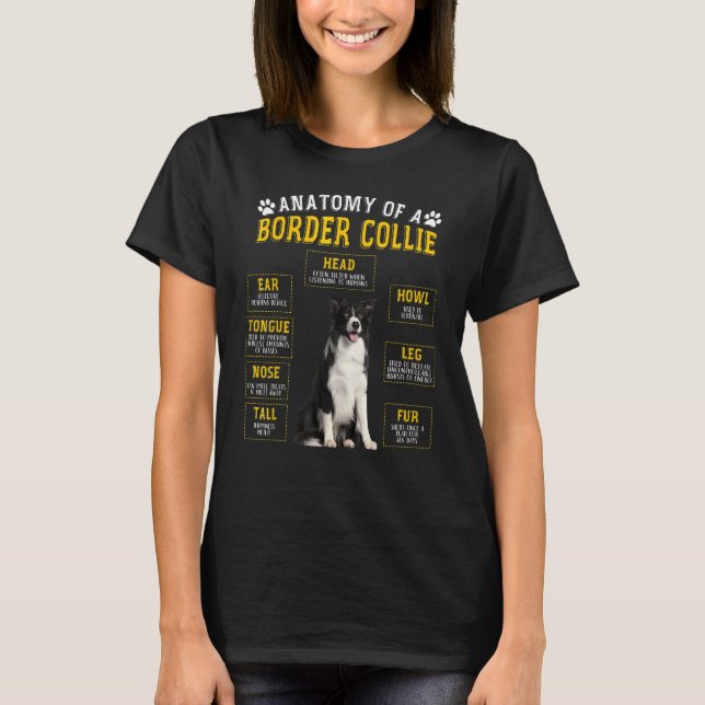 Anatomy Border Collie  For Women Men T-Shirt (Front)
