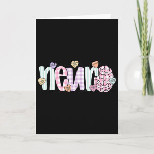 Anatomy Brain Neuro Nurse Valentine Day Neurology  Card